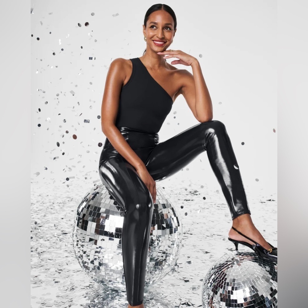SPANX Black Faux Leather Leggings